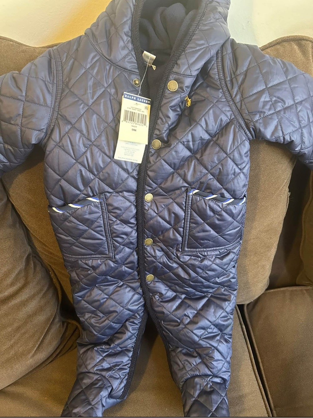 Ralph Lauren Navy Hooded Barn Bunting